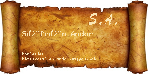 Sáfrán Andor névjegykártya